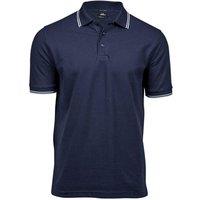 TEE JAYS Men's Tipped Stretch Polo Shirt in Navy | Size: Medium