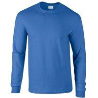 Premier Men's Ginmill Checked Long-Sleeved Shirt in Blue | Size: 2XL