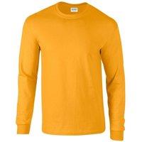 Premier Men's Ginmill Checked Long-Sleeved Shirt in Gold | Size: Large