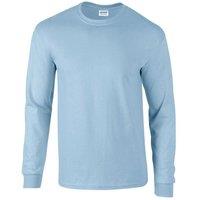 Premier Men's Ginmill Checked Long-Sleeved Shirt in Light Blue | Size: Medium
