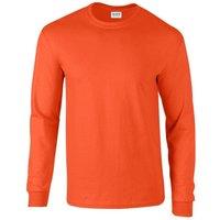 Premier Men's Ginmill Checked Long-Sleeved Shirt in Orange | Size: Small