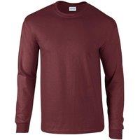 Premier Men's Ginmill Checked Long-Sleeved Shirt in Maroon | Size: Large