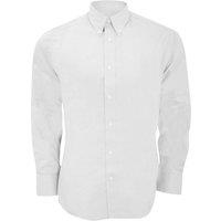 Kustom Kit Men's Long Sleeve Tailored Fit Premium Oxford Shirt in White | Size: 18.5 in