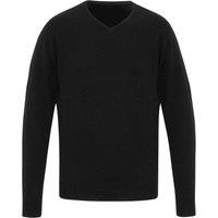 Premier Men's Essential Acrylic V Neck Sweatshirt in Black | Size: Medium