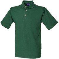 Henbury Men's Classic Cotton Pique Heavy Polo Shirt in Bottle Green | Size: Small