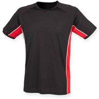 Finden & Hales Men's Performance Panelled T-Shirt in Black | Size: Large