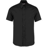 Kustom Kit Men's Premium Oxford Tailored Short-Sleeved Shirt in Black | Size: 18 inches
