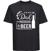 60 SECOND MAKEOVER Men's Dad Needs A Beer T-Shirt in Black | Size: Small