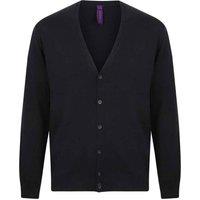 Henbury Men's Cotton Acrylic V Neck Cardigan in Navy | Size: 3XL
