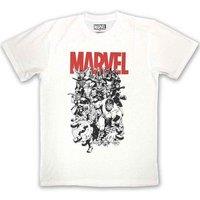 Marvel Comics Men's Characters T-Shirt in White | Size: XL