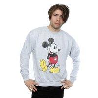 Disney Men's Mickey Mouse Classic Kick Sweatshirt in Grey | Size: Large