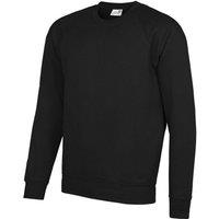 AWDis Men's Academy Crew Neck Raglan Sweatshirt in Black | Size: Large
