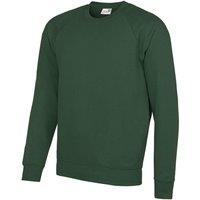AWDis Men's Academy Crew Neck Raglan Sweatshirt in Green | Size: Small