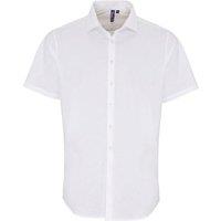 Premier Men's Poplin Stretch Short-Sleeved Shirt in White | Size: XL