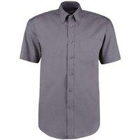 Kustom Kit Men's Oxford Short-Sleeved Formal Shirt in Charcoal | Size: 21 inches
