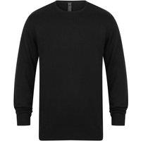 Henbury Men's Cotton Acrylic Crew Neck Sweatshirt in Black | Size: 2XL