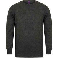 Henbury Men's Cotton Acrylic Crew Neck Sweatshirt in Grey | Size: 2XL