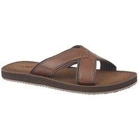 PDQ Men's Lightweight Crossover Mule Sandals in Brown | Size: 8