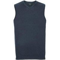 Russell Men's Collection V-Neck Sleevless Knitted Pullover Top Jumper in Navy | Size: Large