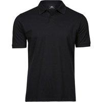 TEE JAYS Men's Cotton Pique Polo Shirt in Black | Size: Medium