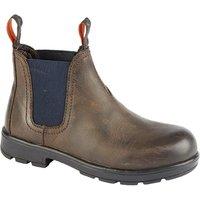 Roamers Men's Waxy Leather Ankle Boots in Brown | Size: 5
