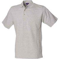 Henbury Men's Classic Cotton Pique Heavy Polo Shirt in Grey | Size: Large