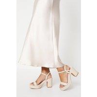 Oasis Women's Maddie Platform High Block Heeled Sandals in Nude | Size: 8