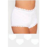 Yours Women's 4 Pack Briefs in White | Size: 34-36