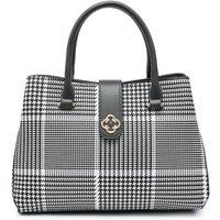 JFY Women's 3 Compartments Top Zip Closure Tote Bag in Grey