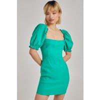 Pink Vanilla Women's Bengline Corset Frill Detail Mini Dress in Green | Size: 6