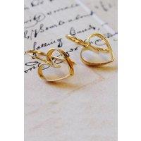 Otis Jaxon London Women's Heart Lace Sterling Silver Drop Earrings in Gold