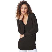 Roman Women's V-Neck Stretch Jumper in Black | Size: 20