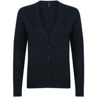 Henbury Women's Lightweight V Neck Cardigan in Navy | Size: 8