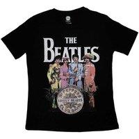 The Beatles Women's Sgt Pepper T-Shirt in Black | Size: Small