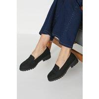 Dorothy Perkins Women's Wide Fit Leoni Chunky Loafers in Natural Black | Size: 3