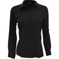 Henbury Women's Wicking Long Sleeve Work Shirt in Black | Size: Medium