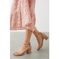 Dorothy Perkins Women's Sammy Barely There Low Block Heel Sandals in Taupe | Size: 3