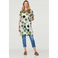 Izabel London Women's Polka Dot Relaxed Tunic Dress in Green | Size: 10
