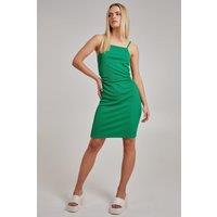 Pink Vanilla Women's High Neck Side Cut Out Rib Mini Dress in Green | Size: 6