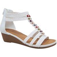 IVACHY Women's Summer Braided Sandals in White | Size: 7.5