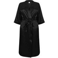 Towel City Women's Satin Robe in Black | Size: 16-18