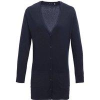 Premier Women's Longline V Neck Cardigan in Navy | Size: 12