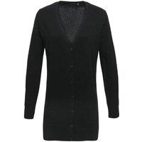 Premier Women's Longline V Neck Cardigan in Black | Size: 8