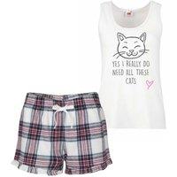 60 SECOND MAKEOVER Women's Yes I Really Do Need All These Cats Pyjama Set in Pink | Size: Large