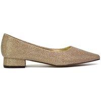 XY London Women's 'Karen' Pointed Toe Court Shoes With Low Block Heel in Gold | Size: 5