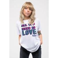 Beatles Women's All You Need Is Love Skinny Fit T-Shirt in White | Size: Medium