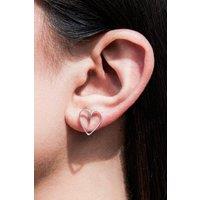 Otis Jaxon London Women's Heart Lace Sterling Silver Stud Earrings