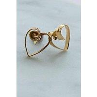 Otis Jaxon London Women's Heart Lace Sterling Silver Stud Earrings in Gold
