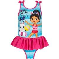 Gabby's Dollhouse Girl's Pandy Paws & MerCat One Piece Swimsuit in Blue | Size: 4-5 Years