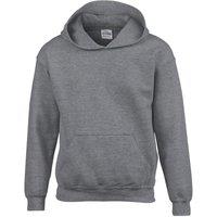 Gildan Heavy Blend Hooded Sweatshirt in Mid Grey | Size: 12 Years